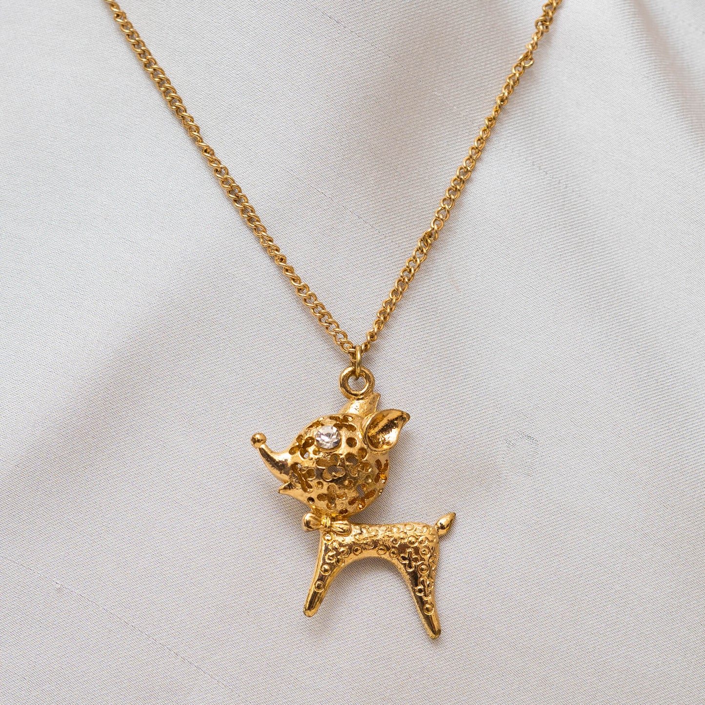 Gold Puppy Pendant