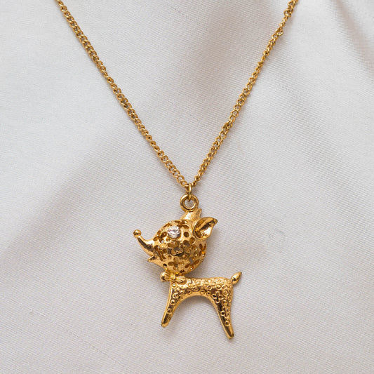 Gold Puppy Pendant