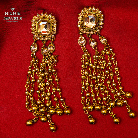 Gold N Crystals Earrings