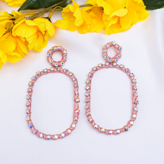 Pink N Crystals Earrings