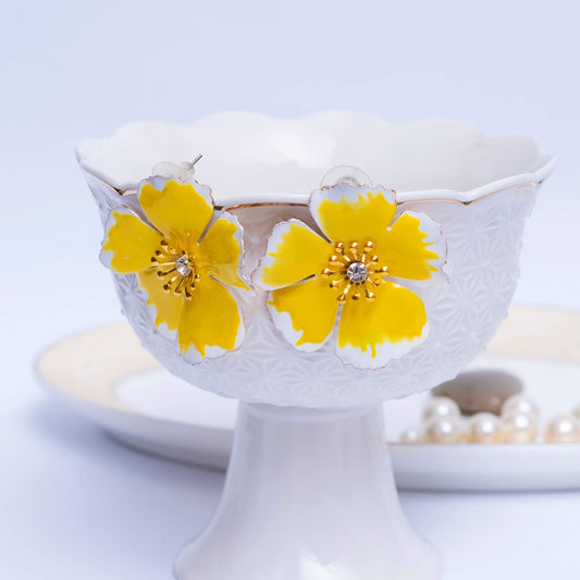 Yellow Flower Earrings